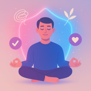 Darstellung einer meditierenden Person